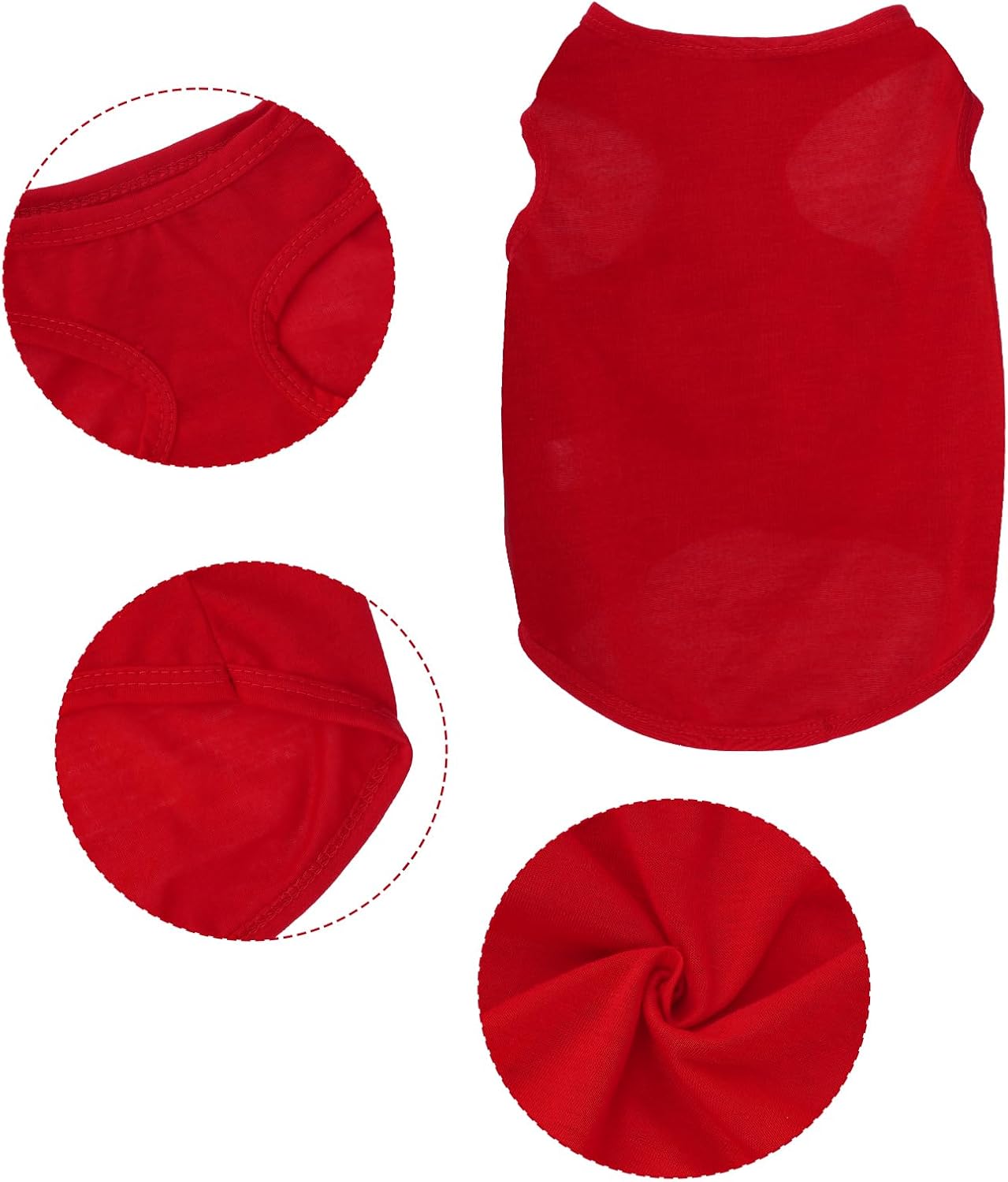 4 Pcs Cat Shirts Solid Color Dog Clothes Summer Sleeveless Pet T Shirts for Small Pet Dogs Cat (Black,Grey,Red,Orange, Medium)